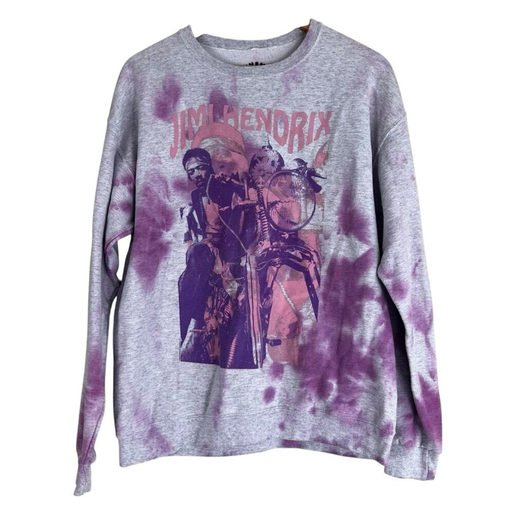 Urban Outfitters Jimi Hendrix Gray & Purple Tie-Dye Graphic Sweatshirt